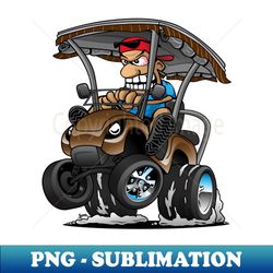 Funny Golf Cart Hotrod Golf Car Popping a Wheelie Cartoon - PNG Transparent Digital Download File for Sublimation - Fashionable and Fearless