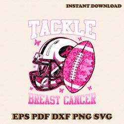Tackle Breast Cancer Football Helmet Pink Rugby Ball SVG