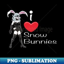 I Heart Snow Bunnies - Modern Sublimation PNG File - Unleash Your Inner Rebellion