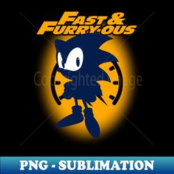 Cute Fast Furious Hedgehog Sonic Mashup For Gamers - PNG Transparent Sublimation Design - Instantly Transform Your Sublimation Projects