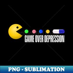 GAME OVER DEPRESSION - High-Quality PNG Sublimation Download - Perfect for Personalization
