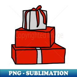 A Pile of Three Christmas Gift Boxes Graphic - Instant PNG Sublimation Download - Instantly Transform Your Sublimation Projects