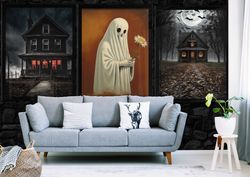 Halloween wall art 3 pack 002, ghost wall art, vintage halloween wall decor, digital download.jpg