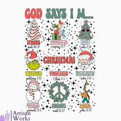 God Says I Am Retro Christmas Bible Verse SVG Cricut File