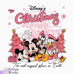Retro Disney Pink Christmas Magical Place On Earth SVG File