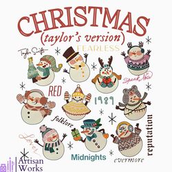 Vintage Christmas Taylor Version Snowman PNG Download