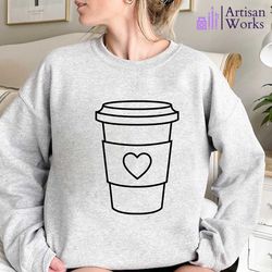 Coffee Cup  Instant Digital Download  svg, png, dxf, and eps files included! Coffee To Go, Latte, Take Away Cup, Heart