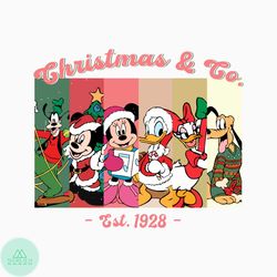 Vintage Christmas And Co Est 1928 Mickey And Friend SVG