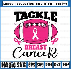 Woman Tackle Football Pink Ribbon Breast Cancer Awareness Svg, Football Pink Ribbon Svg, Cancer Awareness Png, Digital D