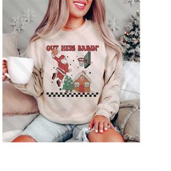Funny Christmas Png Designs, Funny Santa PNG, Holiday PNG Sublimation, Out Here Ballin, Merry Christmas Png, Sublimation