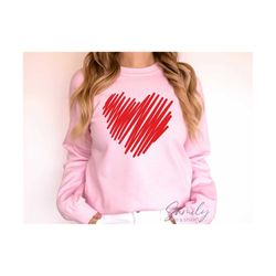 Scribble Heart Svg, Valentines Day Shirt Svg, Funny Valentine Svg, Hello Valentine Svg, Heart svg,