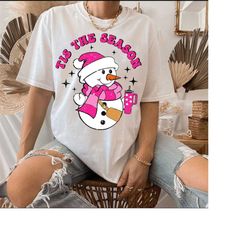 Tis The Season Cute Snowman Png, Christmas Png, Winter Png, Trendy Christmas Png for Shirt Design, Christmas Sublimation