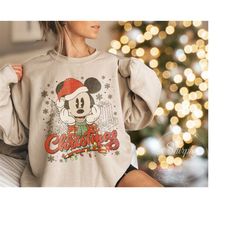 Vintage Mickey Christmas Shirt, Retro Disney Christmas Shirt, Disney Christmas Couple Shirt, Cute Disneyland Vacation Sh