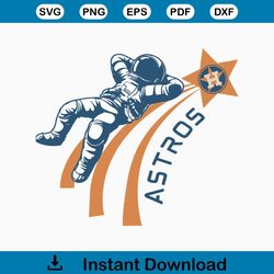 Vintage Houston Astros Baseball Astronaut SVG File For Cricut