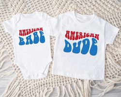 Custom Fourth of July Kids TShirt PNG, Patriotic Gifts,  Personalized Retro American Dude Shirt PNG, USA Babe Tee, 4th o