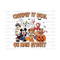 Creeping It Real Svg, Mouse And Friends Happy Halloween Svg, Trick Or Treat, Spooky Vibes Svg, Family Trip Halloween
