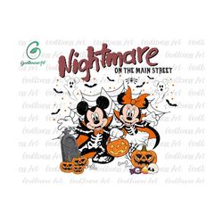Vintage Happy Halloween Png, Mouse And Friends Png, Trick Or Treat, Spooky Vibes Png, Holiday Season Png, Halloween Skeleton Png
