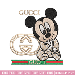 mickey baby embroidery design, gucci embroidery, embroidery file, logo shirt, sport embroidery, digital download.