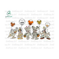 Halloween Mummy Mouse And Friends, Halloween Masquerade, Trick Or Treat Svg, Spooky Vibes, Mummy, Holiday Season