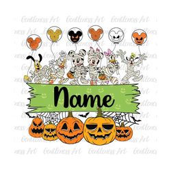 Custom Kids Name Png, Personalized Name Halloween Png, Mouse And Friends Mummy Halloween, Kid Name Halloween Png, Cute Halloween Png