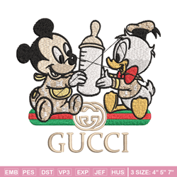 mickey duck baby embroidery design, gucci embroidery, embroidery file, logo shirt, sport embroidery, digital download.