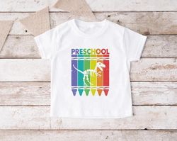 Preschool Dino Shirt PNG, Kids Back To School Gift, Boys Saurus Pre K TShirt PNG, Dinosaur Kindergarten Tee, Retro T-Rex