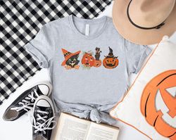Scary Pumpkin Face TShirt PNG, Funny Halloween Party Gifts,  Halloween Black Cats Shirt PNGs, Witch Hats Shirt PNG, Witc