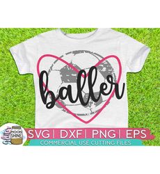 Soccer Baller Heart svg eps png dxf cutting files for silhouette cameo cricut, Funny, Game Day, Soccer Mom, Team, Cute,