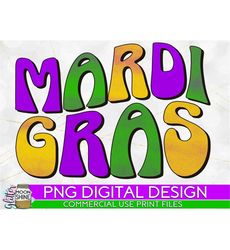 Mardi Gras Groovy Wave PNG Print File for Sublimation Or Print, Funny Mardi Gras, Fat Tuesday, Cajun Designs, Mardi Gras