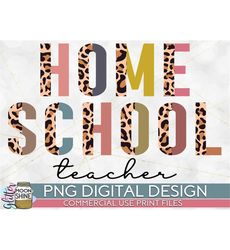 Homeschool Teacher Half Leopard PNG Print File for Sublimation Or Print, Printable, Virtual Teacher, Teaching Designs, F