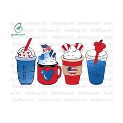 Coffee 4th Of July Svg, The Independence Day, Drinks Funny American USA, The Fourth of July, Svg, Png Files For Cricut Sublimation