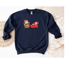 Disney Cars Christmas Shirt, Disney Cars Tow Mater Shirt, Christmas Disney McQueen Shirt Hoodie Sweatshirt, Christmas Fu