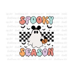 Spooky Season Svg Png, Checked Pattern Halloween Boo, Trick Or Treat Svg, Spooky Vibes Svg, Holiday Season
