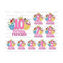 Bundle Birthday Princess Png, Cartoon Png, Happy Birthday Png, Princess Png, Png Files For Sublimation