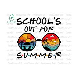 Schools Out For Summer Svg, Summer Break Svg, Hello Summer Svg, Beach Sunglasses, Palm Tree Svg, Graduation Svg, Summer Teacher