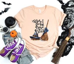 Halloween Witch Broom and Hat Shirt Png, Yes I Can Drive A Stick, Halloween T Shirt Png, Witch Broom Shirt Pngs, Hocus P