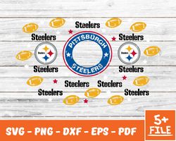 Pittsburgh Steelers Full Wrap Template Svg, Cup Wrap Coffee 28