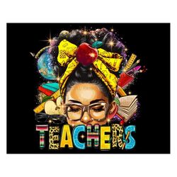 Teacher Black Girl Png, Black Women Sublimation Png T-Shirt Prints, Afro Woman PNG Download, Teacher's Day Png Instant D