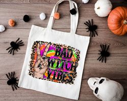 Bad Witch Vibes Bag, Witches Halloween Tote Bag, Witch Party Favor, Halloween Women Gift Bag, Adult Halloween Tote, Leop