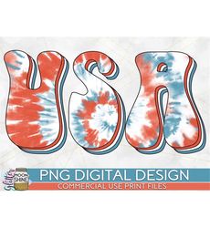 USA Retro Tie Dye PNG Print File for Sublimation Or Print, Retro Sublimation, 4th Of July, Patriotic, Fourth, Vintage