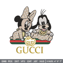 minnie goofy baby embroidery design, gucci embroidery, embroidery file, logo shirt, sport embroidery, digital download.