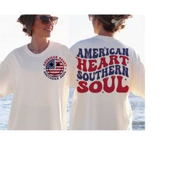 American heart southern soul Svg, America Svg, American Flag Svg, Retro America Svg, 4th of July Svg, Fourth of July Svg