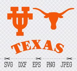 Texas longhorns SVG,PNG,EPS Cameo Cricut Design Template Stencil Vinyl Decal Tshirt Transfer Iron on