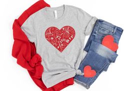 Heart With Flowers Shirt PNG, Flowers Valentines Shirt PNG, Valentines Day Shirt PNG, Couple Matching Shirt PNG, Happy V