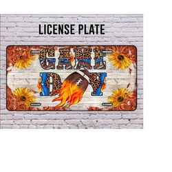 Game Day Football License Plate, Football License Plate Png, Sunflower Png, Sport License Plate Png,Football Png,Digital Download