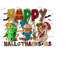 Happy Hallothanksmas Coffes Sublimation Designs,Christmas Halloween Western Png,Christmas Drink Design,Happy Hallothanksmas,Digital Download
