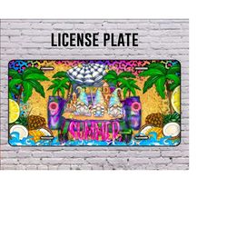 Summer Truck License Plate, Beach Design License Plate, Summer Design License Plate, Gnome Png, Digital Download