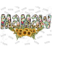 Mamaw Sublimation Png File, Mamaw Png File, Mamaw Leopard, Mamaw Design Png, Sunflower Mamaw Png, Sublimation Design - PNG Transparent