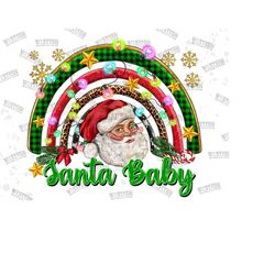 western santa baby png, merry christmas, western, baby png, santa claus, christmas baby, christmas rainbow,sublimation png, digital download