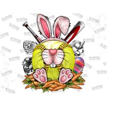 softball easter bunny png sublimation design, easter bunny png, softball png, happy easter png, softball easter png, sport png download
